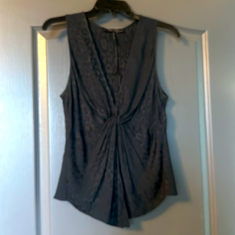 BCBG Maxazria Black Animal Spotted Print Tank Blouse size XS